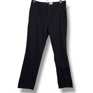 Petite 4 St John’s Bay Black Straight Leg Pants  Cotton Blend Stretch Classic